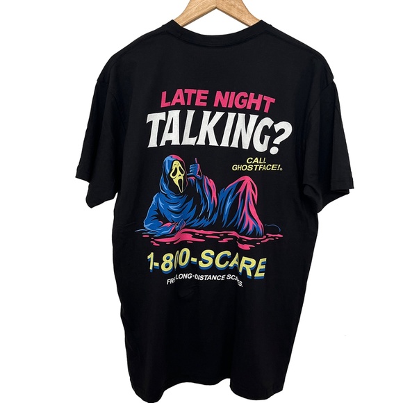 NWOT Ghost Face Late Night Talking Phone Line T-Shirt Men’s Unisex Large - Picture 3 of 8